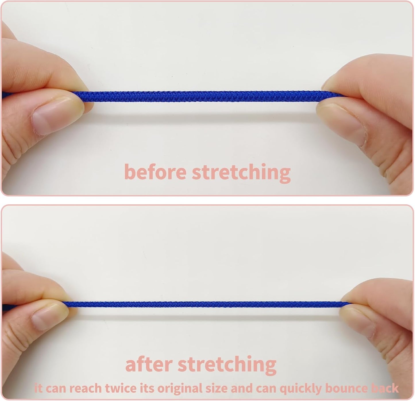 1/8 inch Non-Slip Elastic Band -3mm 15 Yards Soft Elastic Cord Stretch String Braided Thread for Sports Gear, DIY Crafts, Hair Bands,Shoelaces, Sewing & Camping Tie Down (Royal Blue)