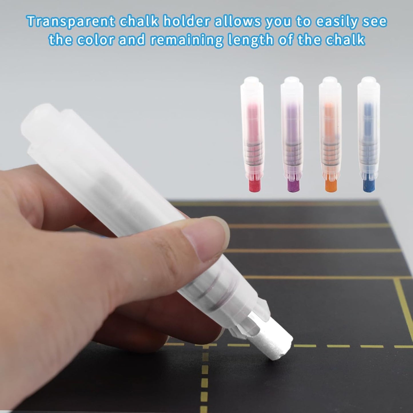 70PCS White Dustless Chalk with 6 Holders & Eraser – Non-Toxic Bulk Chalk Set for Blackboards, Perfect for School, Office, and Home Use.