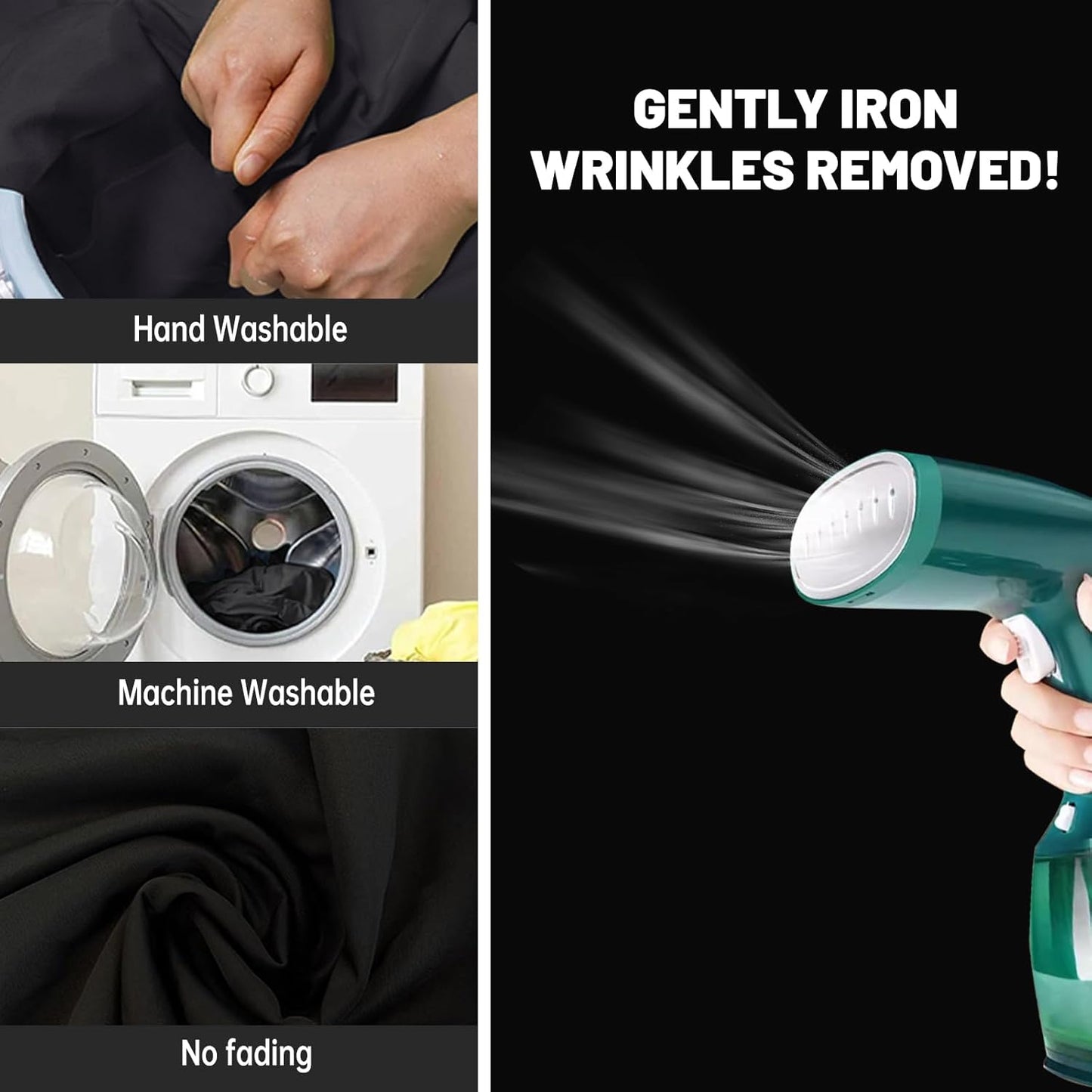 BEIYANG 10 x 10 ft Black Backdrop Background for Photography, Photo Cloth Background Screen, Wrinkle-Resistant Black Curtain for Portrait, Product Video, Photography Studio