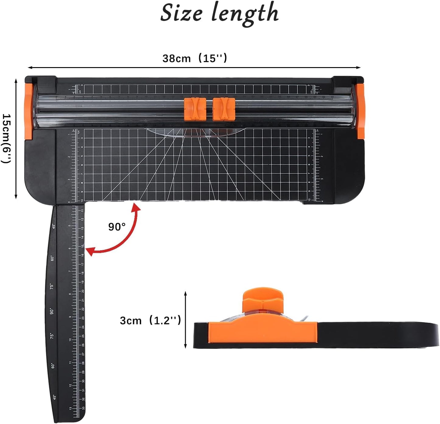 A4 Paper Cutter -12 Inch Paper Trimmer with 2pcs Replacement Blades with Safeguard Side Rulerfor Cut Gift Card,Coupon,Label, Cardstock,Photo