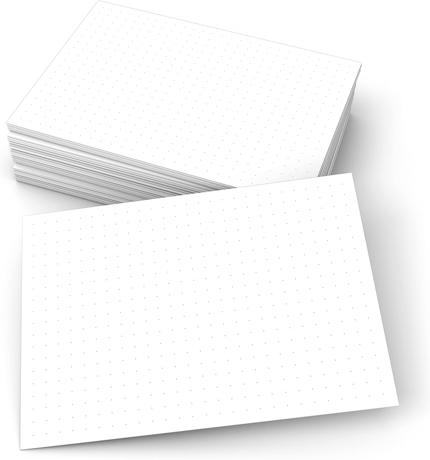 321Done Dot Grid Index Cards, Dot Pattern - Made in USA - Extra Large 5x7 (Set of 50) Dot Bullet 0.25" Double-Sided Planner Journal, Planning Graph Ruled Thick Heavy Duty Cardstock, 1/4 inch, White