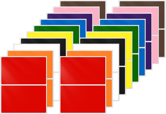 10 Colors Assorted Labels Stickers 3×2 Inch Vinyl Rectangular Label Removable Waterproof Color Coding Name Tag for Classroom Office File Inventory Marking 40 PCS