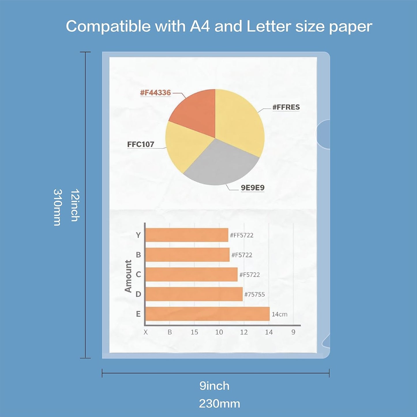 10 Pack Thick Clear Plastic Folders – Fits A4 & Letter Size Paper 8.5x11 Inch, Waterproof Document Protectors, Keeps Documents Organized for School, Office & Home