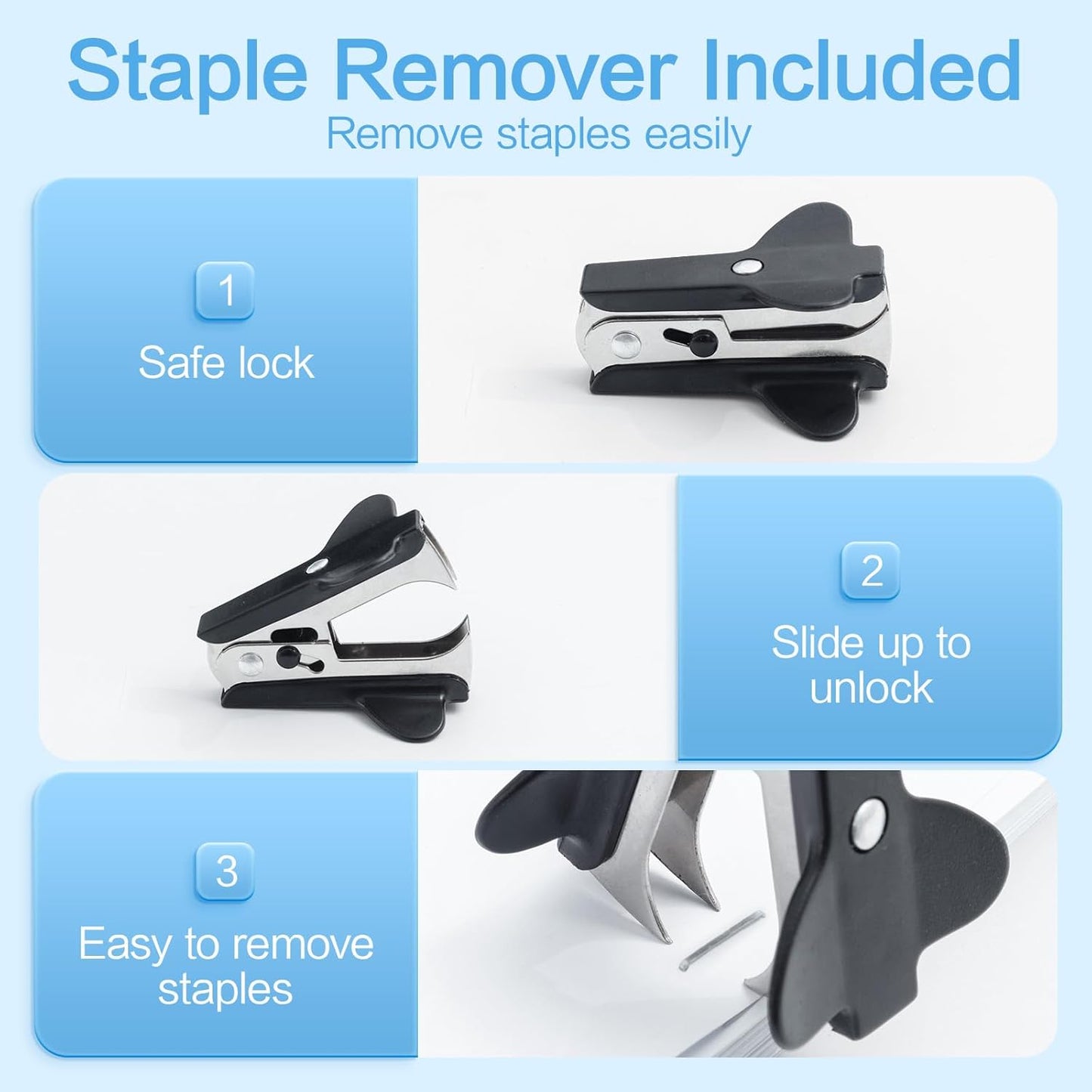 M&G Desktop Stapler with 25 Sheet Capacity, Two Binding Modes, Basic Stapler Set with 1000 Staples and Remover, Durable Staplers for Office School Home (Grey)