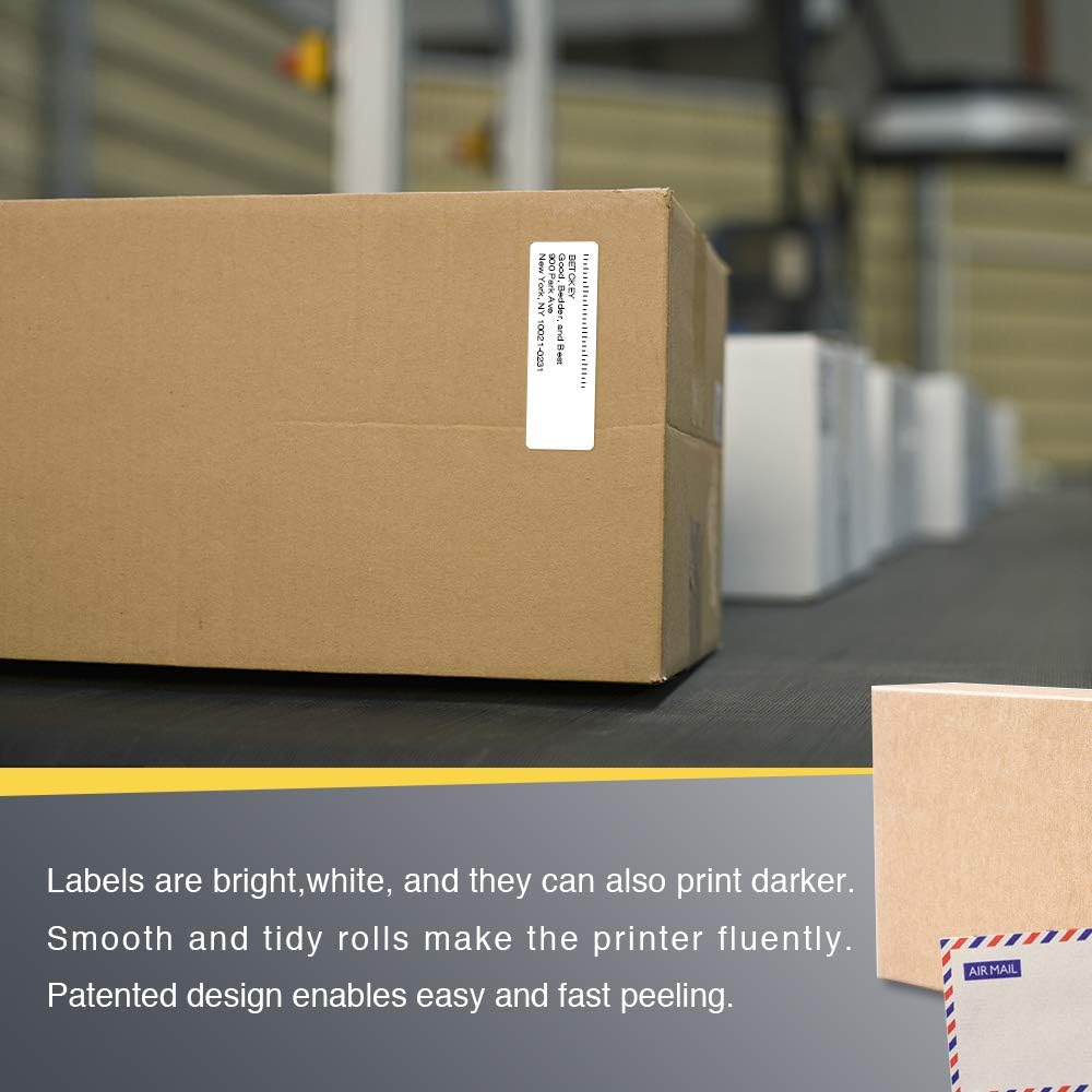 BETCKEY - 3" x 1" (76 mm x 25 mm) UPC Barcode & Address Labels Compatible with Zebra & Rollo Label Printer,Premium Adhesive & Perforated [2 Rolls, 2750 Labels]