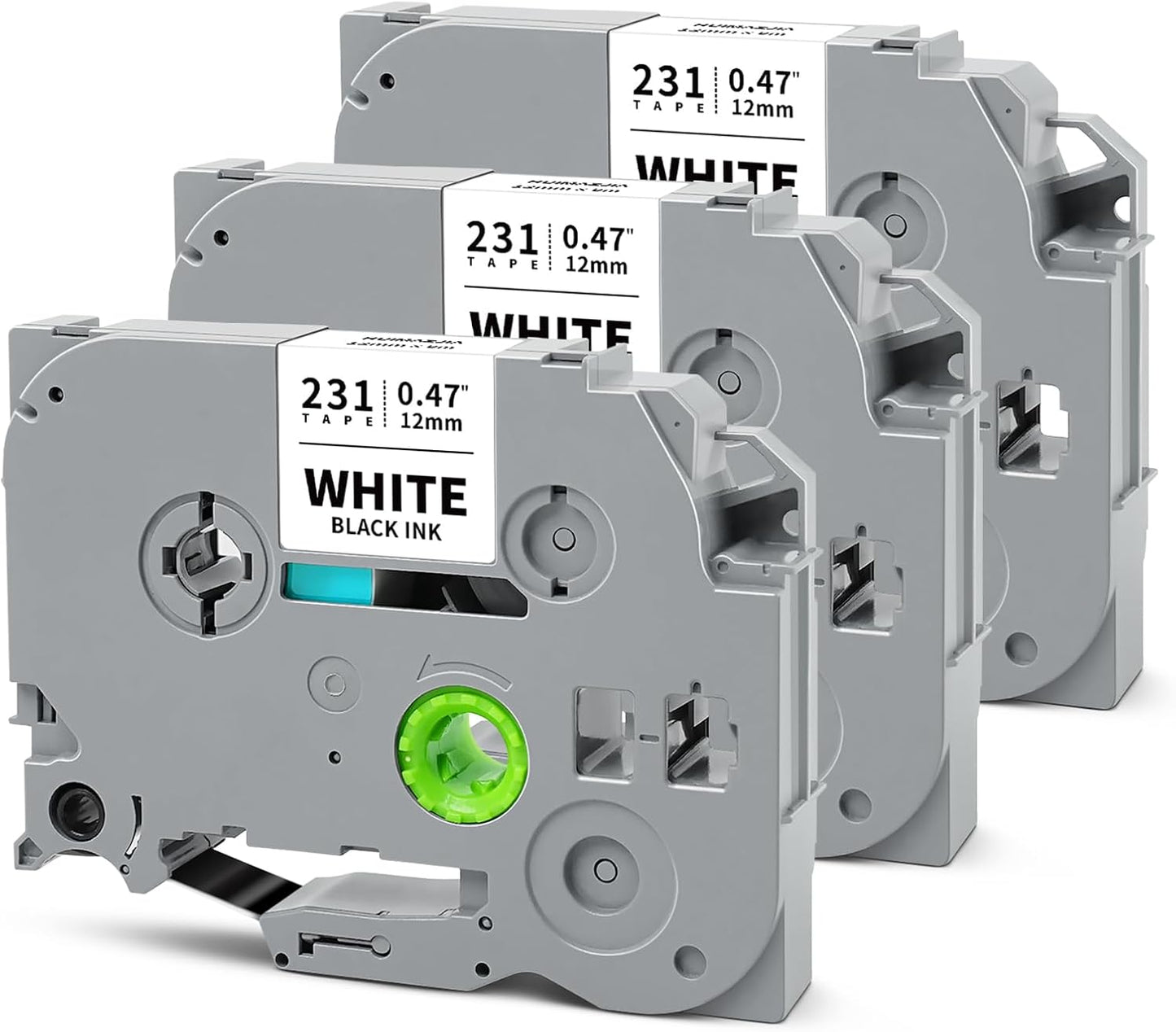 3-Pack Tze-231 12mm 0.47" White Label Maker Tape Compatible for Brother P Touch Label Tape Tze Tz 12mm 0.47" Laminated White Tze231 1/2" for PTouch PT-D220 PT-D210 PT-D200 PTD400 PT-D610BT