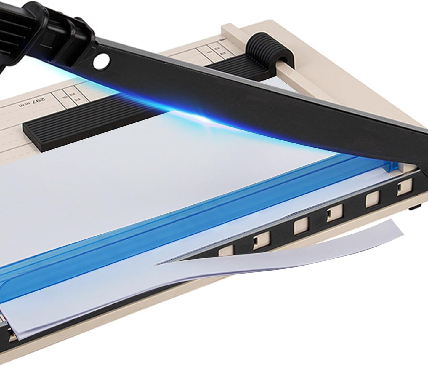 Paper Cutter, 12" Titanium Blade Guillotine Paper Cutter with Corner Rounder, Heavy Duty Guillotine, Paper Trimmer with Safety Guard, Paper Cutter Slicer for Cardboard,Vinyl,Crafts&Photos (Blue)