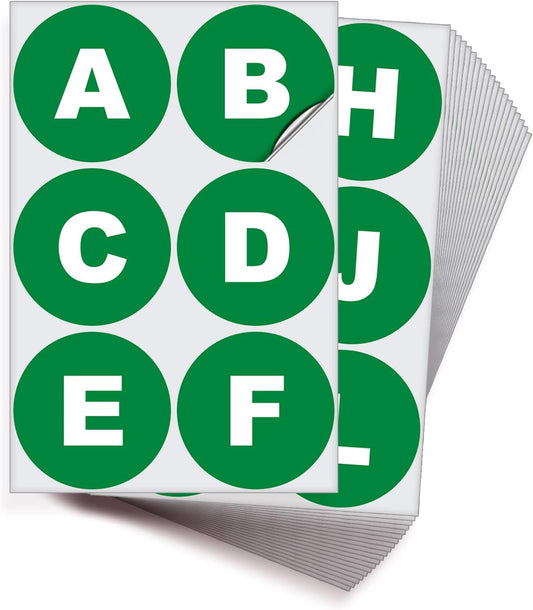 iSYFIX Green Vinyl Letters Stickers - 4 inch Self-Adhesive, A to Z, 4 of Each Letter - Premium Decal for Indoor & Outdoor, for Inventory, Storage, Organizing, Alphabet for Boxes, Toolbox, Lockers