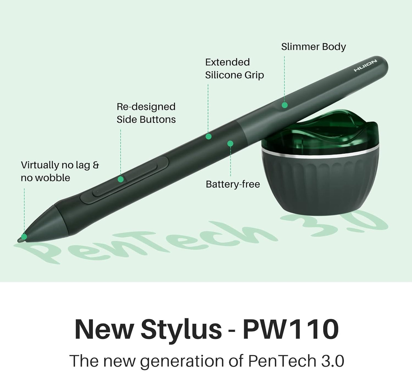 HUION Inspiroy 2 Medium Drawing Tablet with Scroll Wheel 8 Customized Keys Battery-Free Stylus for Digital Art, Design, Sketch, 9x5inch Graphics Tablet Works with Mac, PC & Mobile, Green