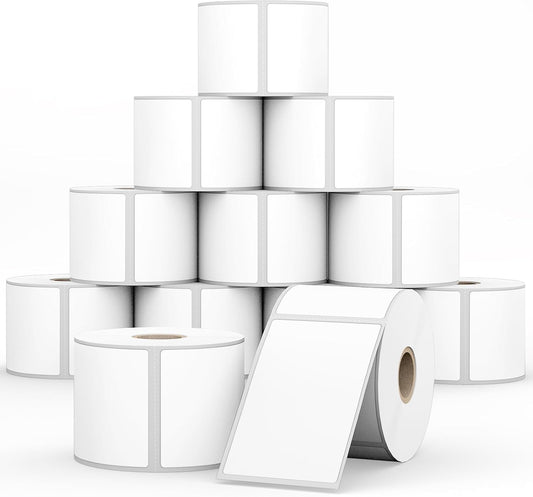 12 Rolls 2.25" x 4" Direct Thermal Labels, Shipping Labels Compatible with Zebra & Rollo Label Printers for Mailing Postage Address Barcode