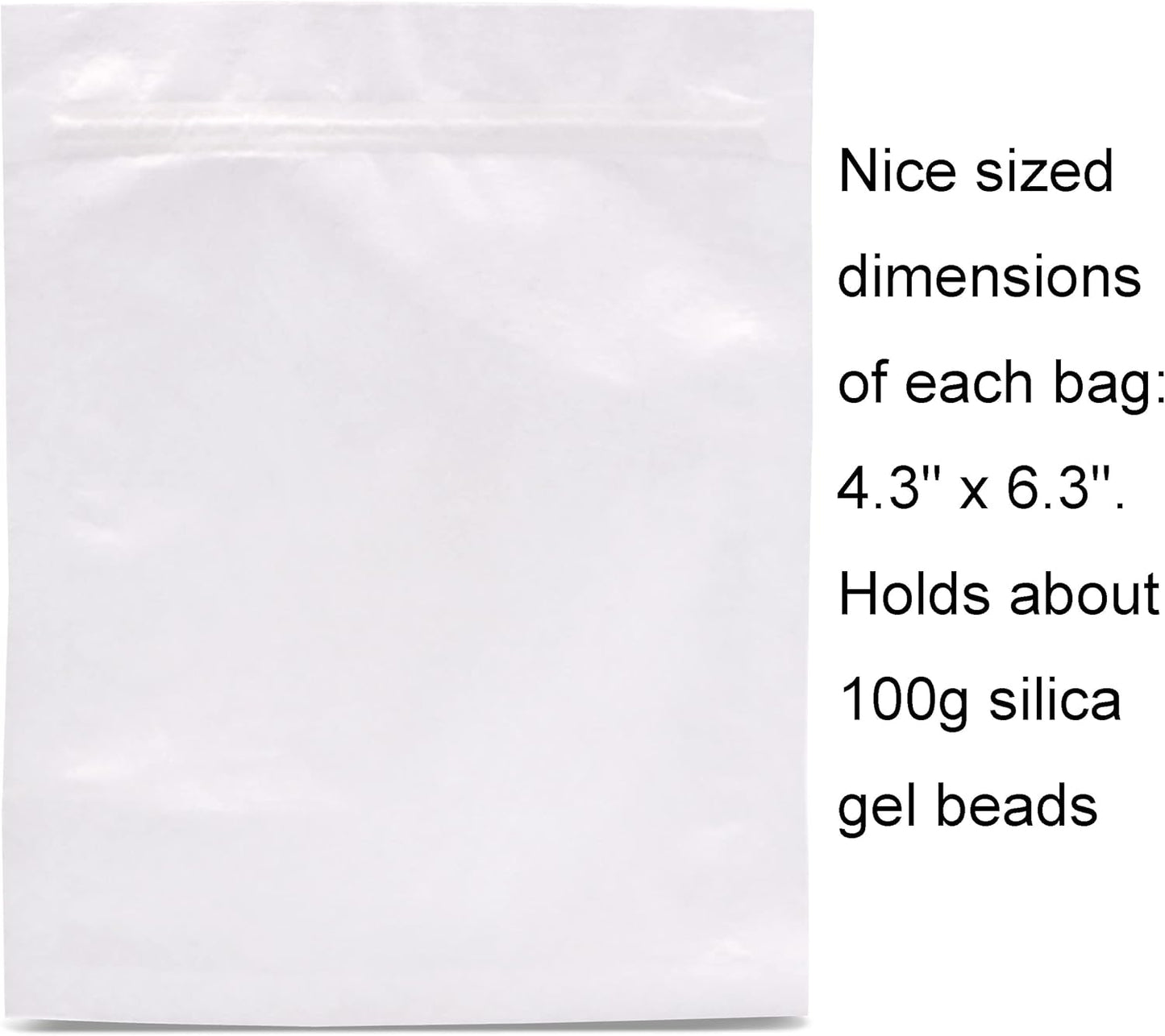 1000 Packs Breathable Paper Bags, Zip Lock Storage Bags for Small Items, Silica Gel Beads, Desiccant, Jewelry, Samples, 4.3 by 6.3 Inch
