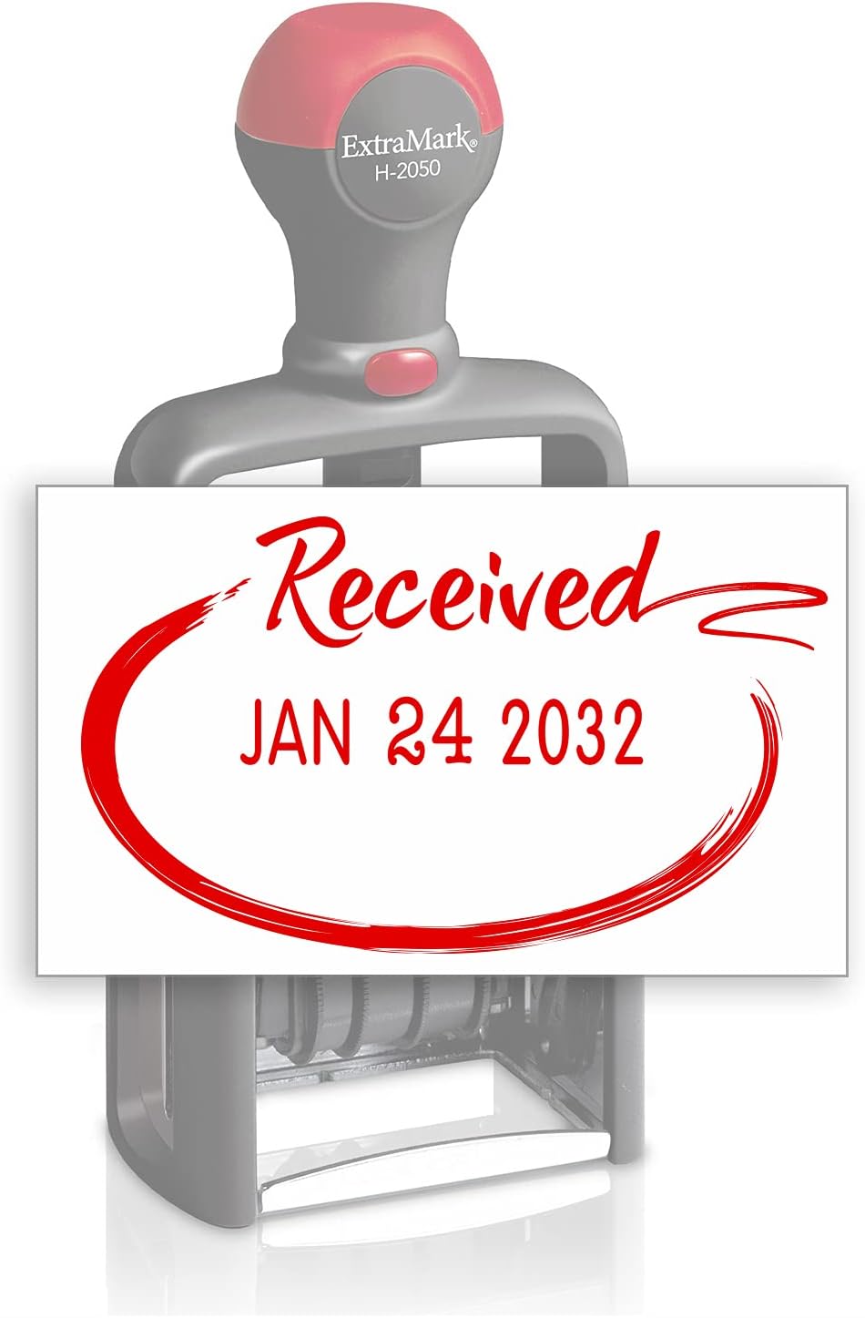 Heavy Duty Style Office Date Stamp with Received - Self Inking Dater - Style C - Red Ink Color