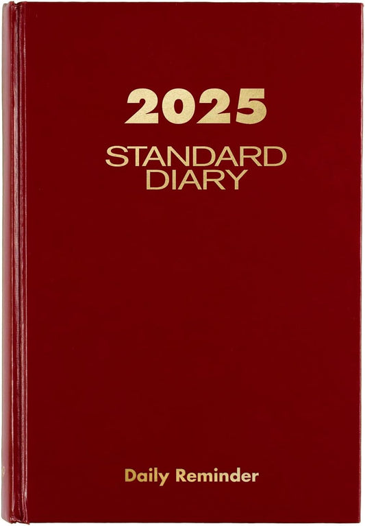 AT-A-GLANCE 2025 Diary, Standard Diary, Daily, 5-3/4" x 8-1/4", Small, 12-Month, Hardcover, Red (SD3891325)