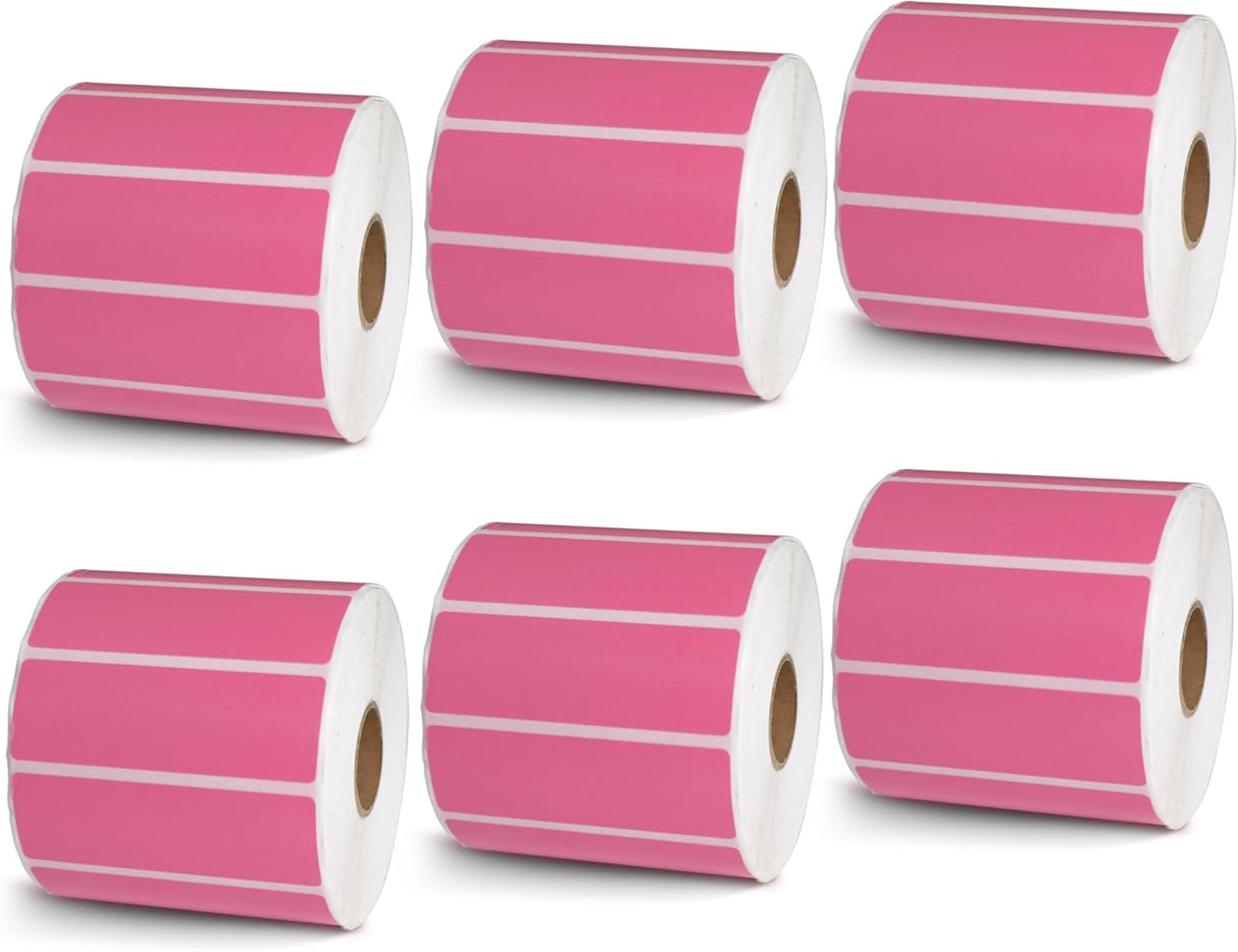 BETCKEY - 3" x 1" UPC Barcode & Address Labels Compatible with Zebra & Rollo Label Printer,Premium Adhesive & Perforated[Pink, 6 Rolls, 8250 Labels]