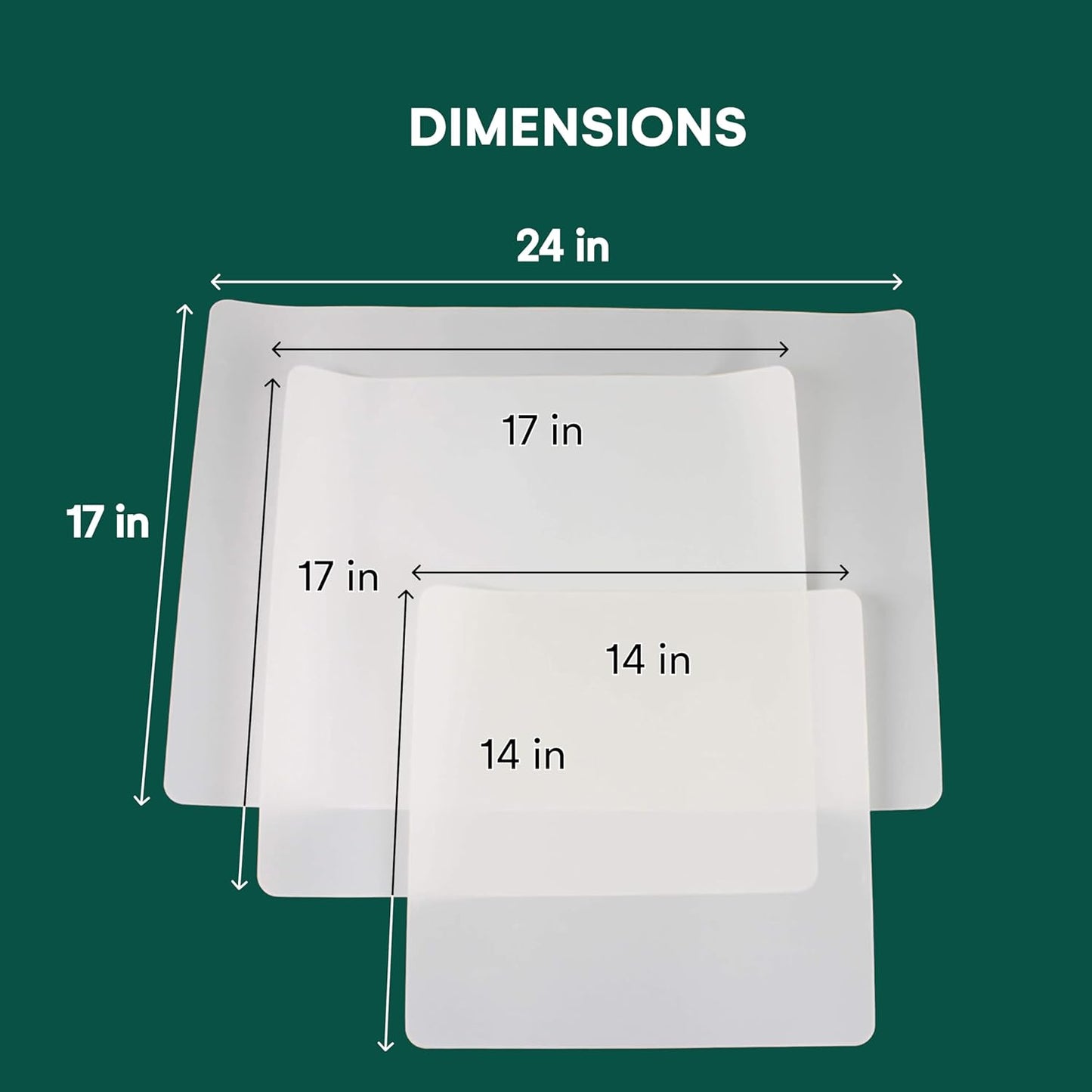 3 Pack PTFE Sheet/Teflon Sheets Multiple Sizes. Non Stick Transparent Reusable Sheets, Extra-Thick and Heat Resistant. Great as Applique Pressing Sheet, Heat Press Transfer, Ironing, Arts and Crafts