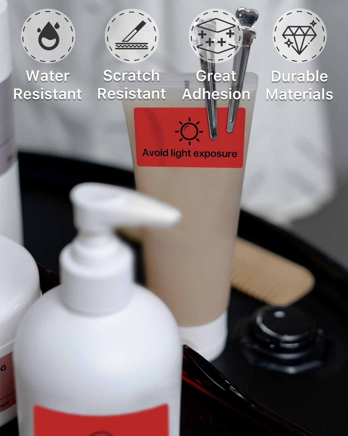 iEager 2.25x1.25 Inch Thermal Labels, Red Durable Thermal Printer Stickers, Self-Adhesive Rectangle Shipping Label Printer Sticker for Barcode, Name, Address, 1000 Labels/Roll