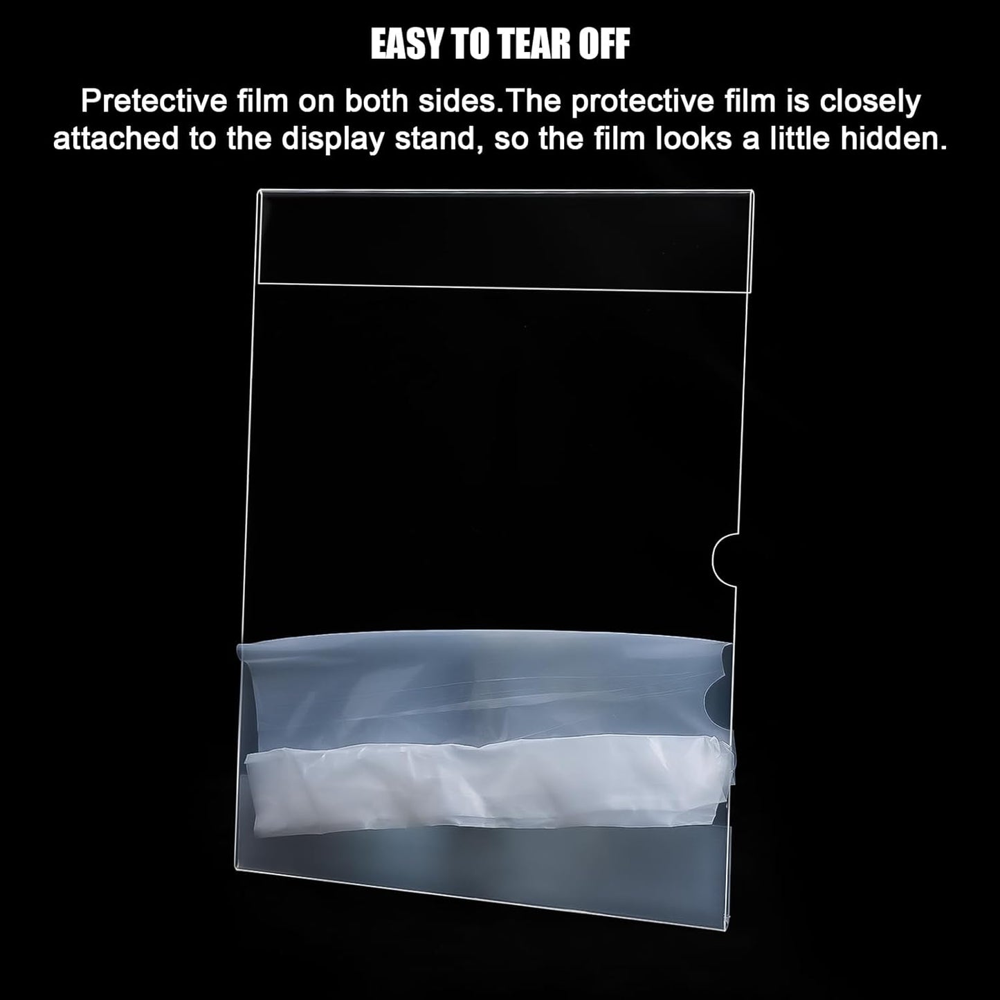 6pack Acrylic Wall Sign Holder with Tape,8.5 X 11 Wall Mount Clear Plastic Sign Holder, Memo Document Menu Holder for Restaurant, Office, School, Store and Home Use,No Drilling