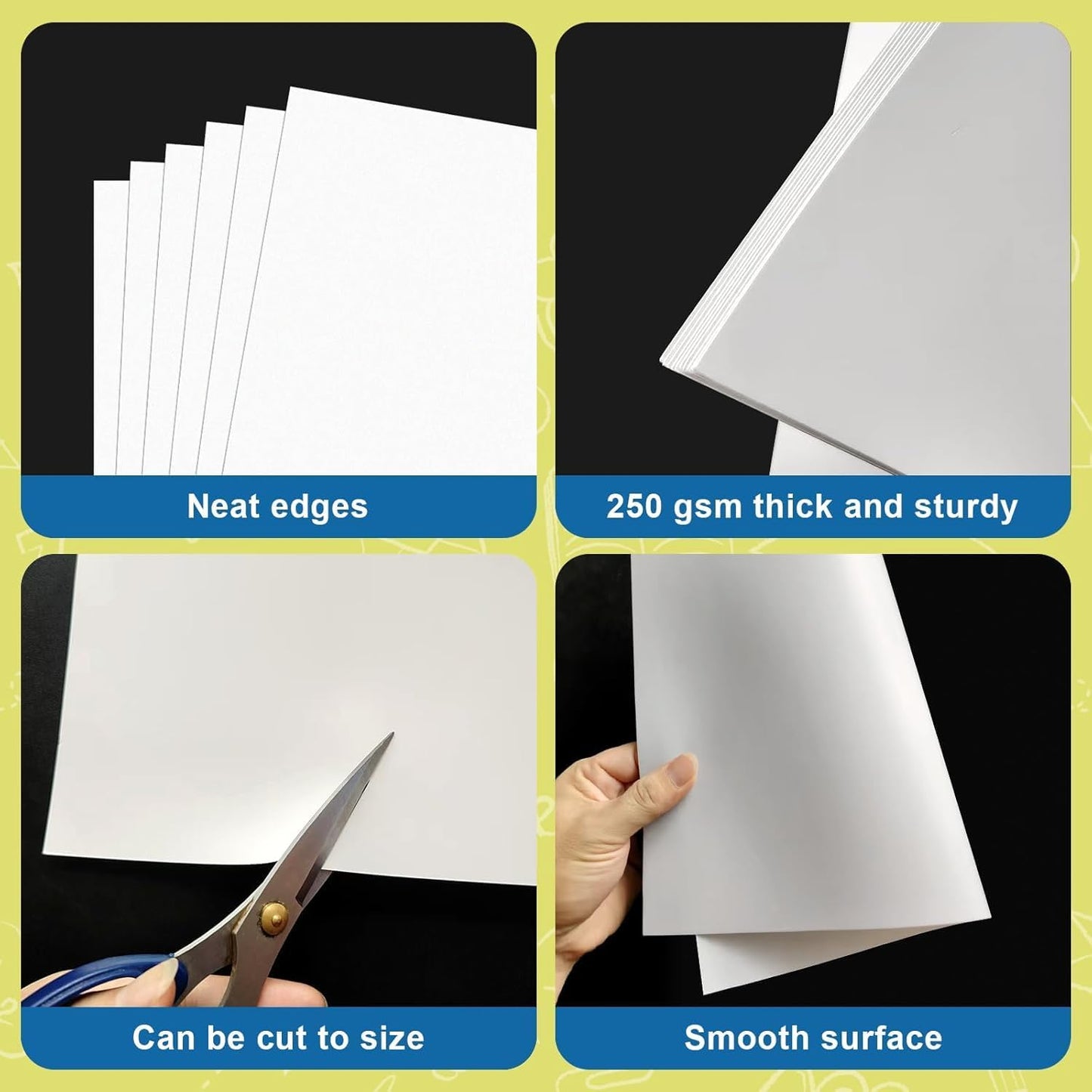 25 Pcs Poster Board 22" x 28" White Poster Paper Bulk, ROOKEA 250 GSM Vision Board for School Arts Craft Projects Presentations Drawing Scrapbooking Blank Graphic Display Office Supplies