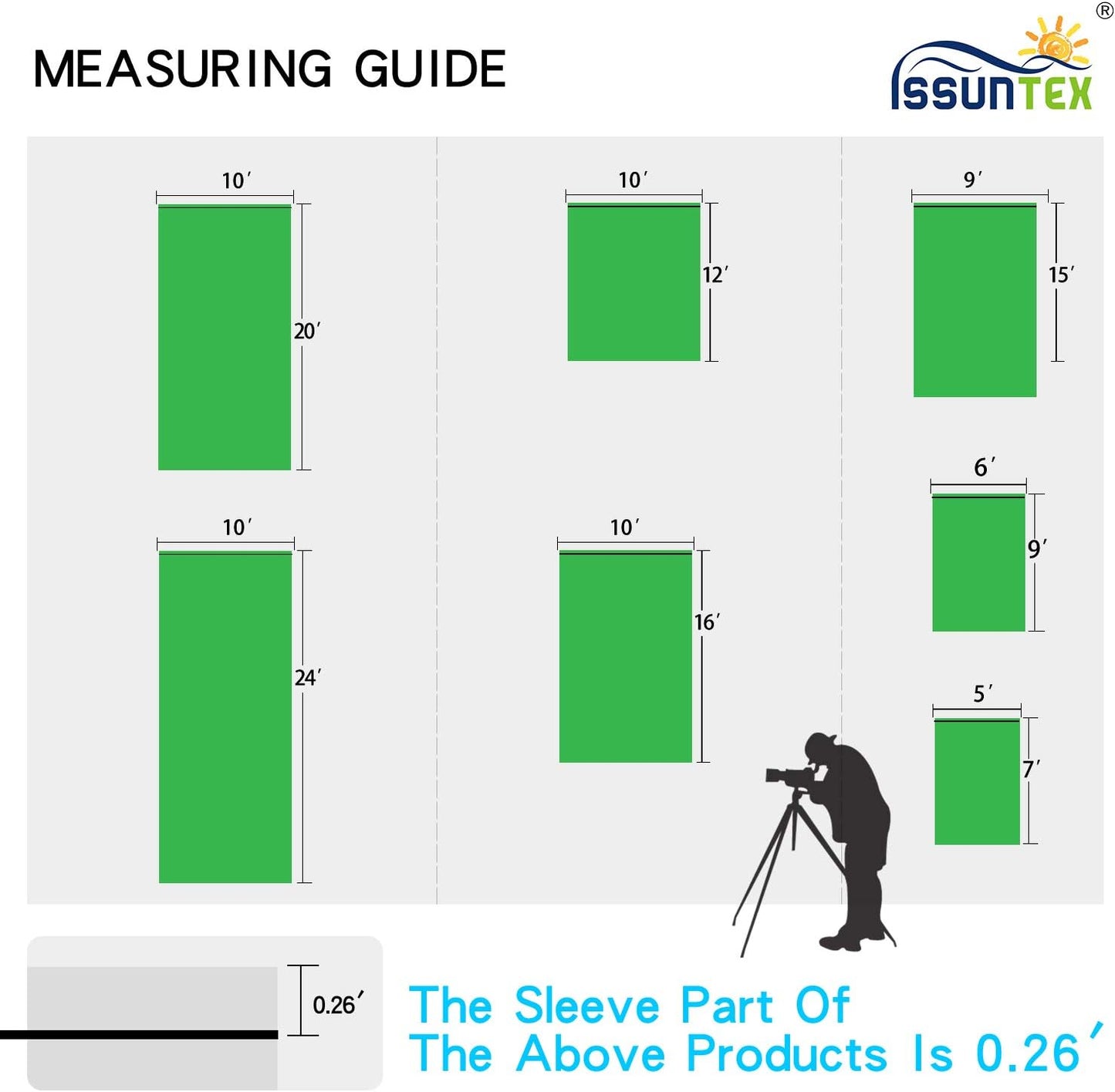 ISSUNTEX 6X9 ft Background Muslin Backdrop, Photo Studio, Collapsible High Density Screen for Video Photography and Television-Green