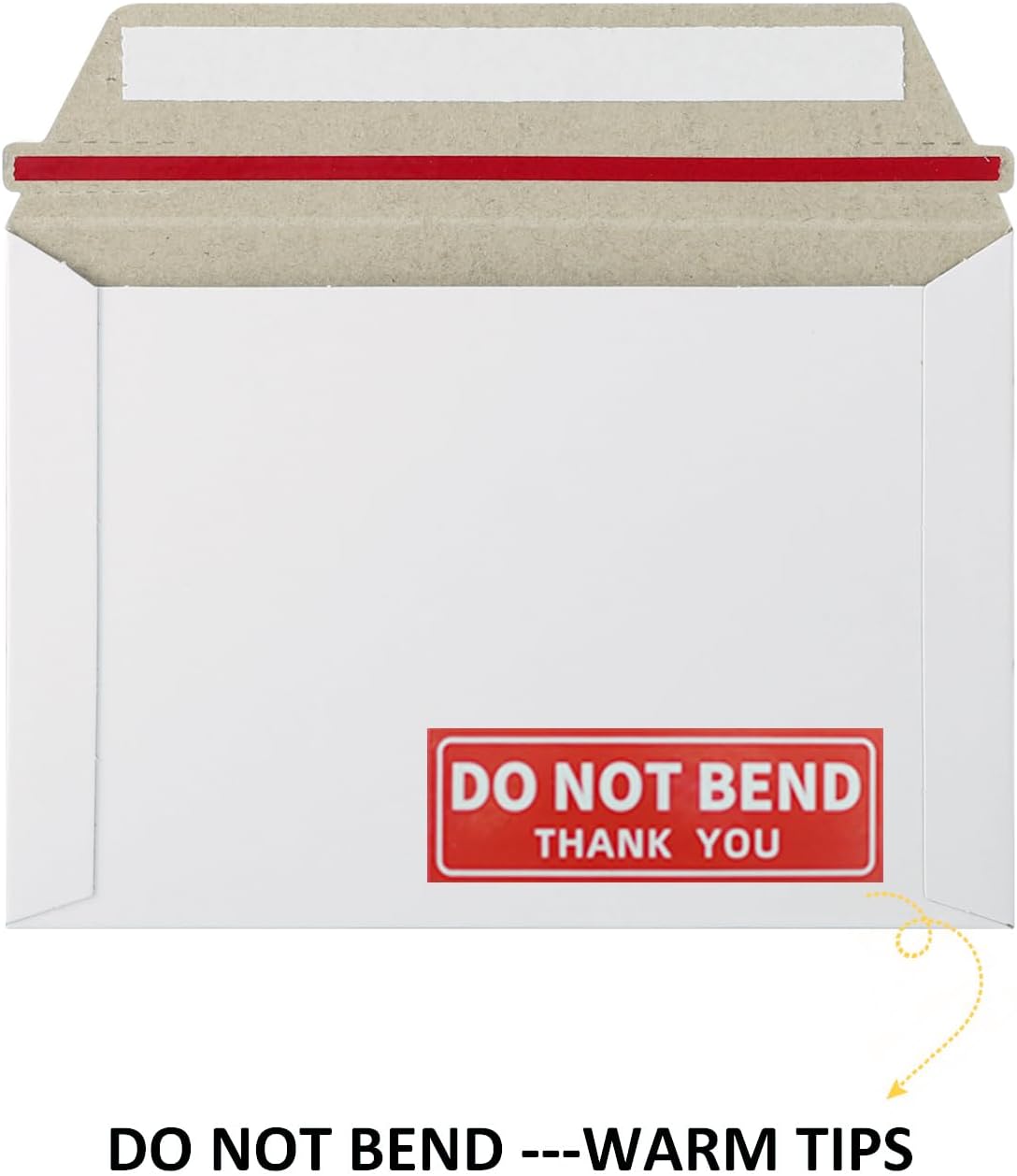 100 Pack 6.5x4.5 inch Rigid Mailer Self Seal Photo Document Mailers, Stay Flat White Cardboard Shipping Envelopes White Photography Mailers for CD, Photos, Document