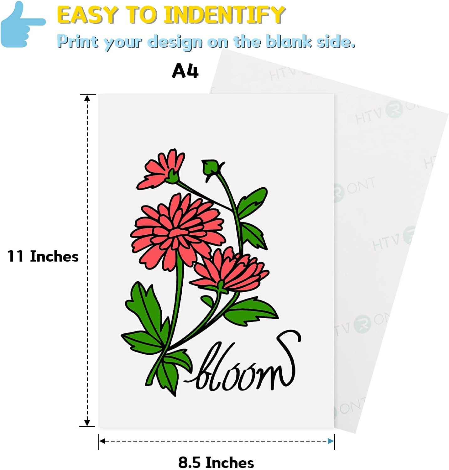 HTVRONT Heat Transfer Paper for Dark T Shirts -30 Pack 8.5x11" Iron on Transfer Paper for Inkjet Printer, Easy to Use Printable Heat Transfer Vinyl, Vibrant Color, Durable & Soft