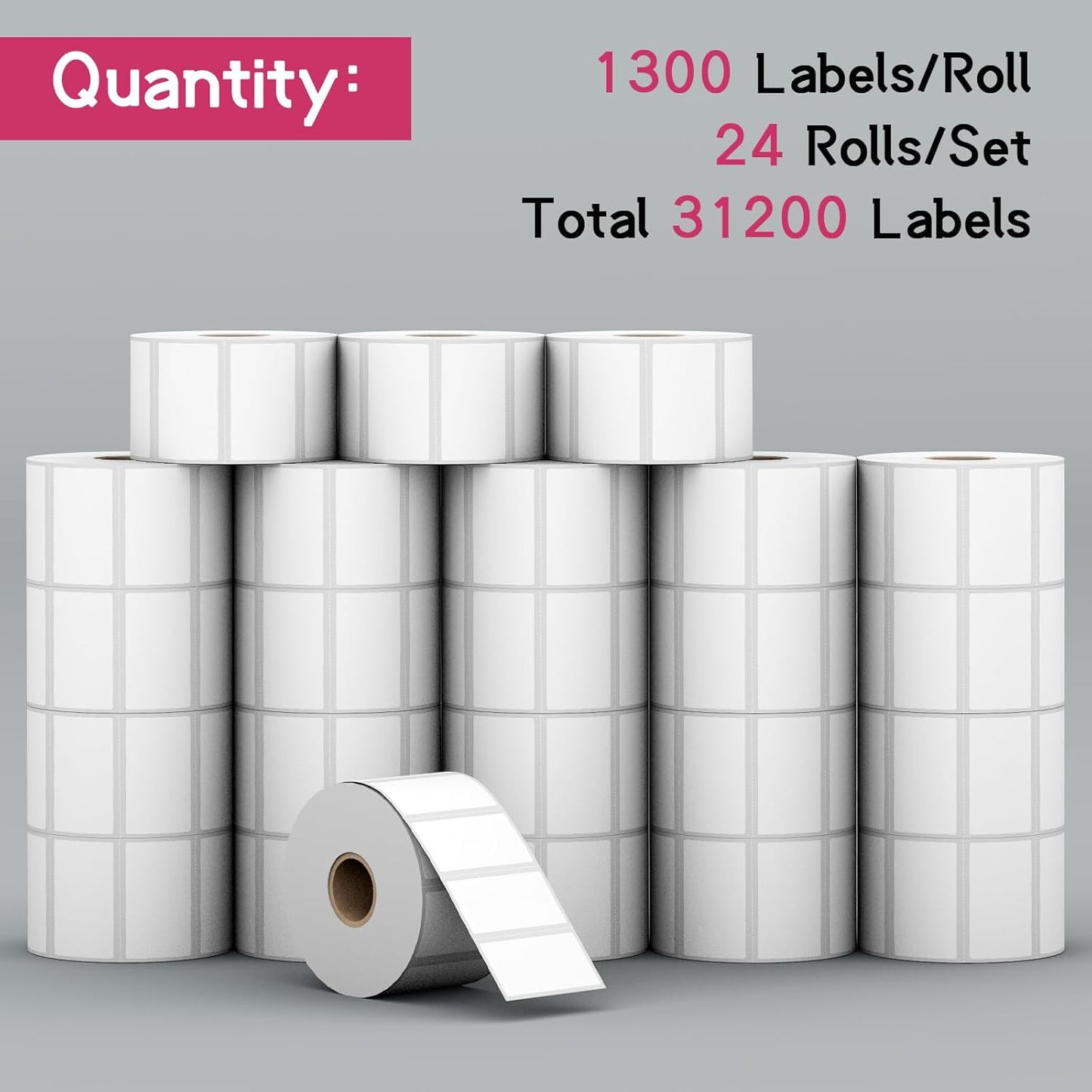 24 Rolls 2" x 1" Direct Thermal Labels, Shipping Labels Compatible with Zebra & Rollo Label Printers for Mailing Postage Address Barcode (1300 Labels/Roll)