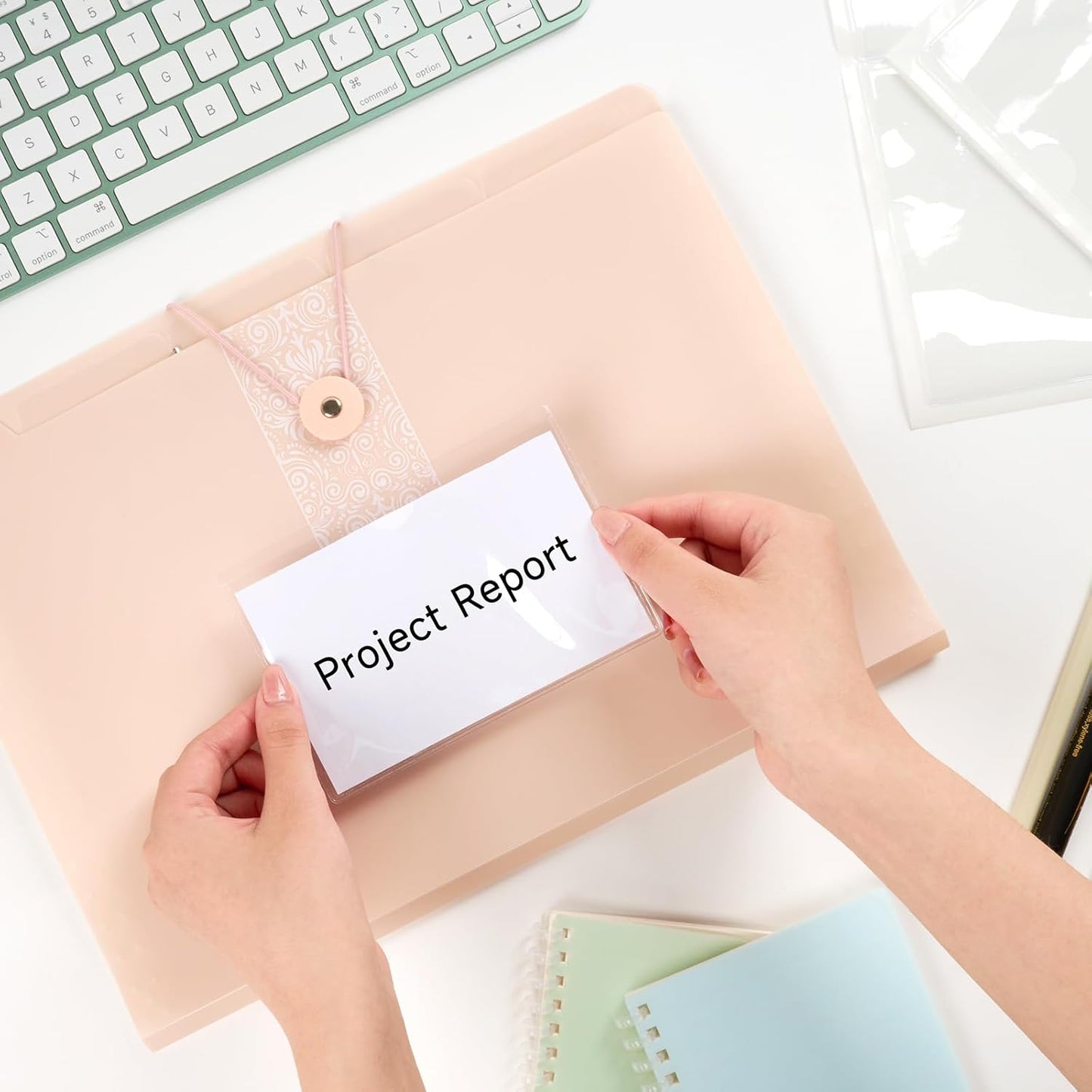 36Pcs Adhesive 3" x 5" Index Card Pockets, Clear Label Holders with Top Open for Loading, Plastic Pocket Sleeves for Organizing Storage Bins, Library Cards, Shelves