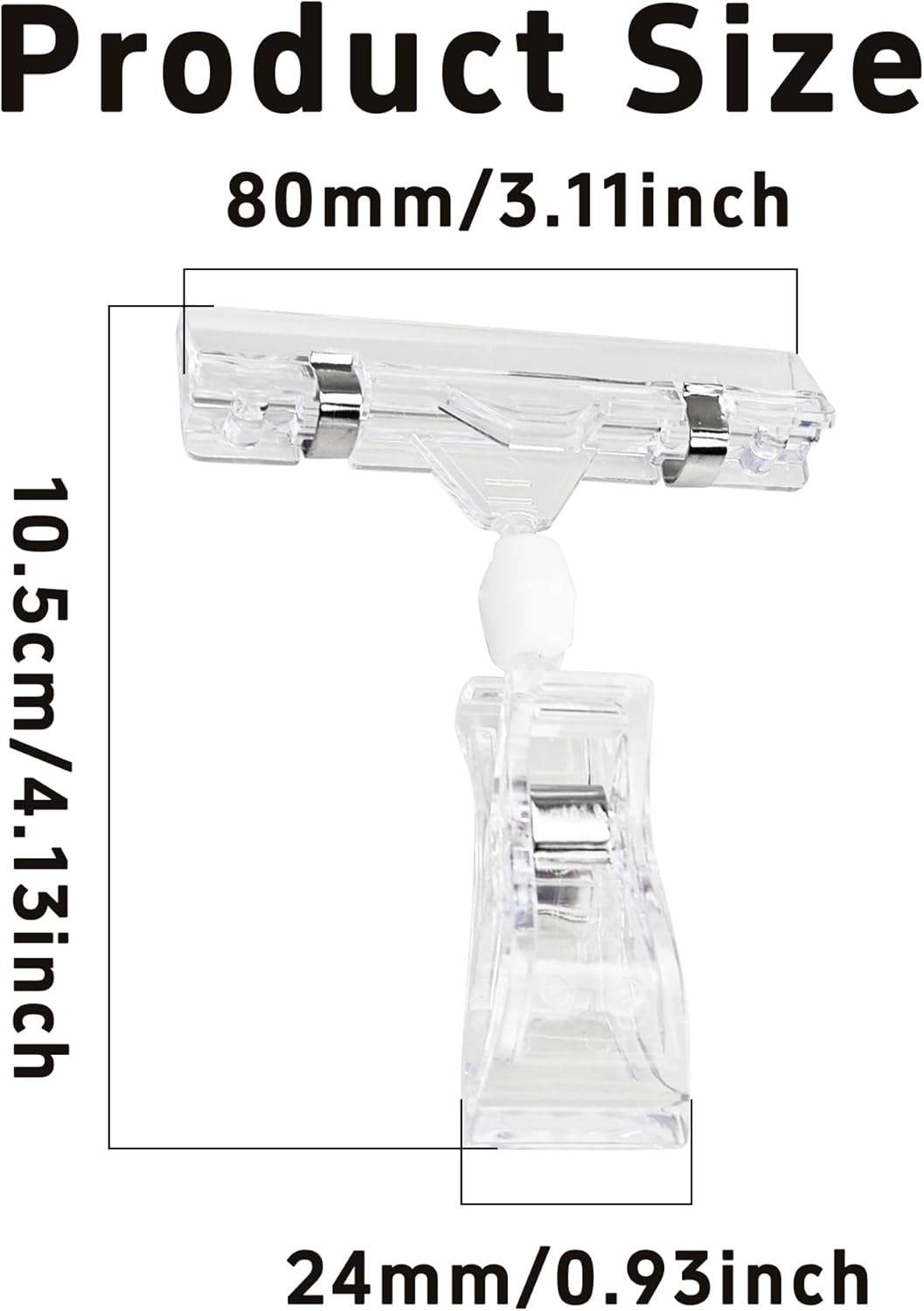 60PCS Plastic Sign Holder Clips, Rotatable Price Signs Double Display Clips, Retail Cards Clips for Merchandise/Retailers