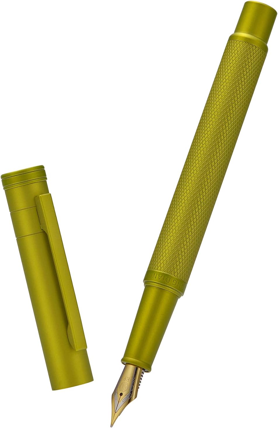 Asvine Mustard Yellow Forest Fountain Pen Fine Nib, Classic Design with Converter and Metal Pen Case, The Light of Hope Serise