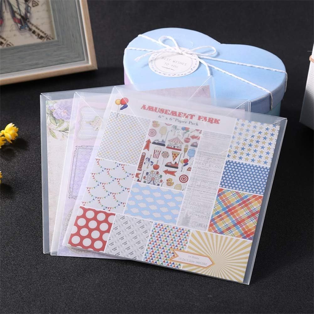 10PCS Large Stamp & Dies Storage Pockets Transparent Plastic Seal Bags Storage Case for Cutting Dies Stencil Background Card Paper Album Stamp Crafts for DIY Scrapbooking Paper Craft Suqare Shape