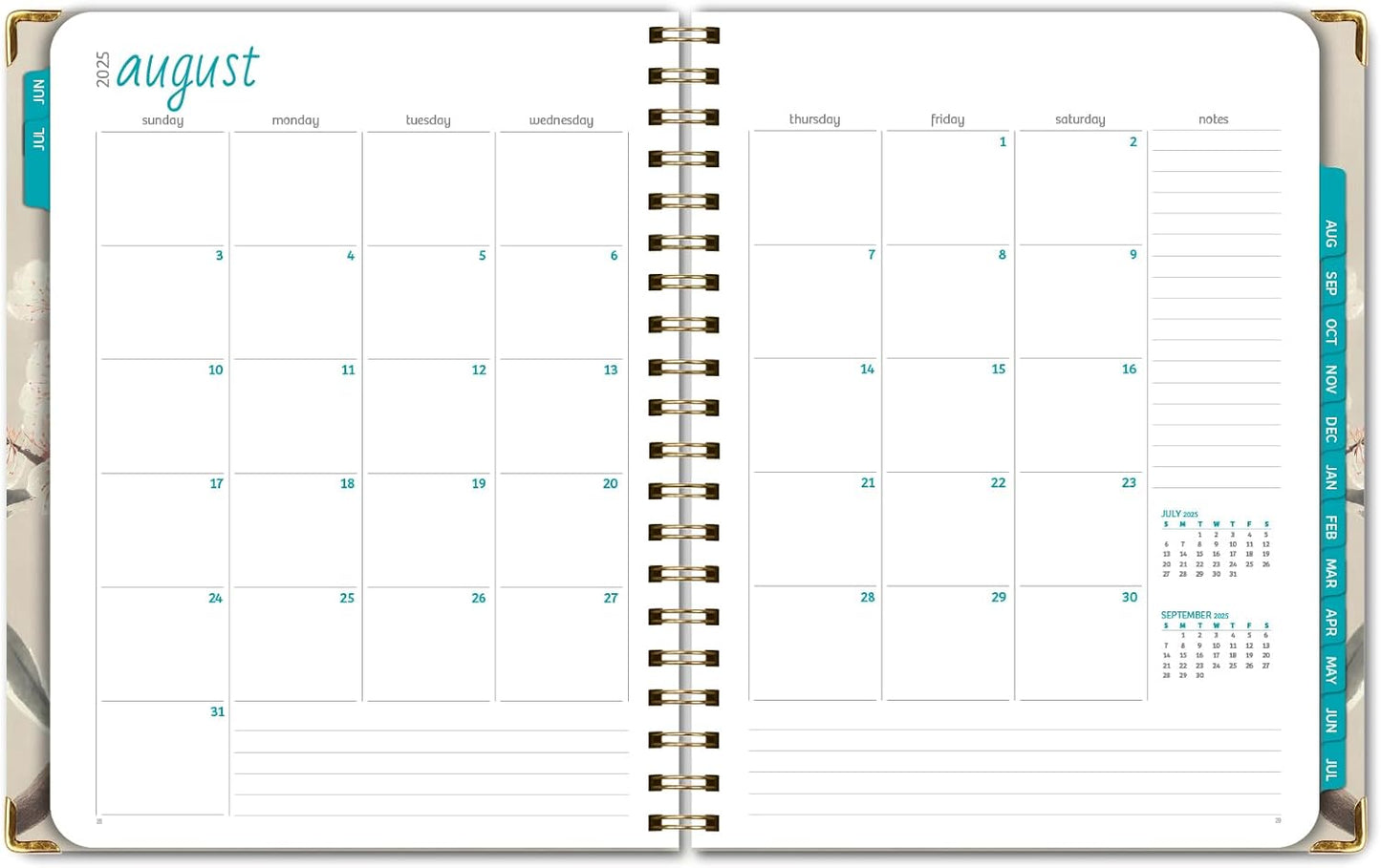 HARDCOVER Academic Year 2025-2026 Planner: (June 2025 Through July 2026) 8.5"x11" Daily Weekly Monthly Planner Yearly Agenda. Bookmark, Pocket Folder and Sticky Note Set (Orchid)