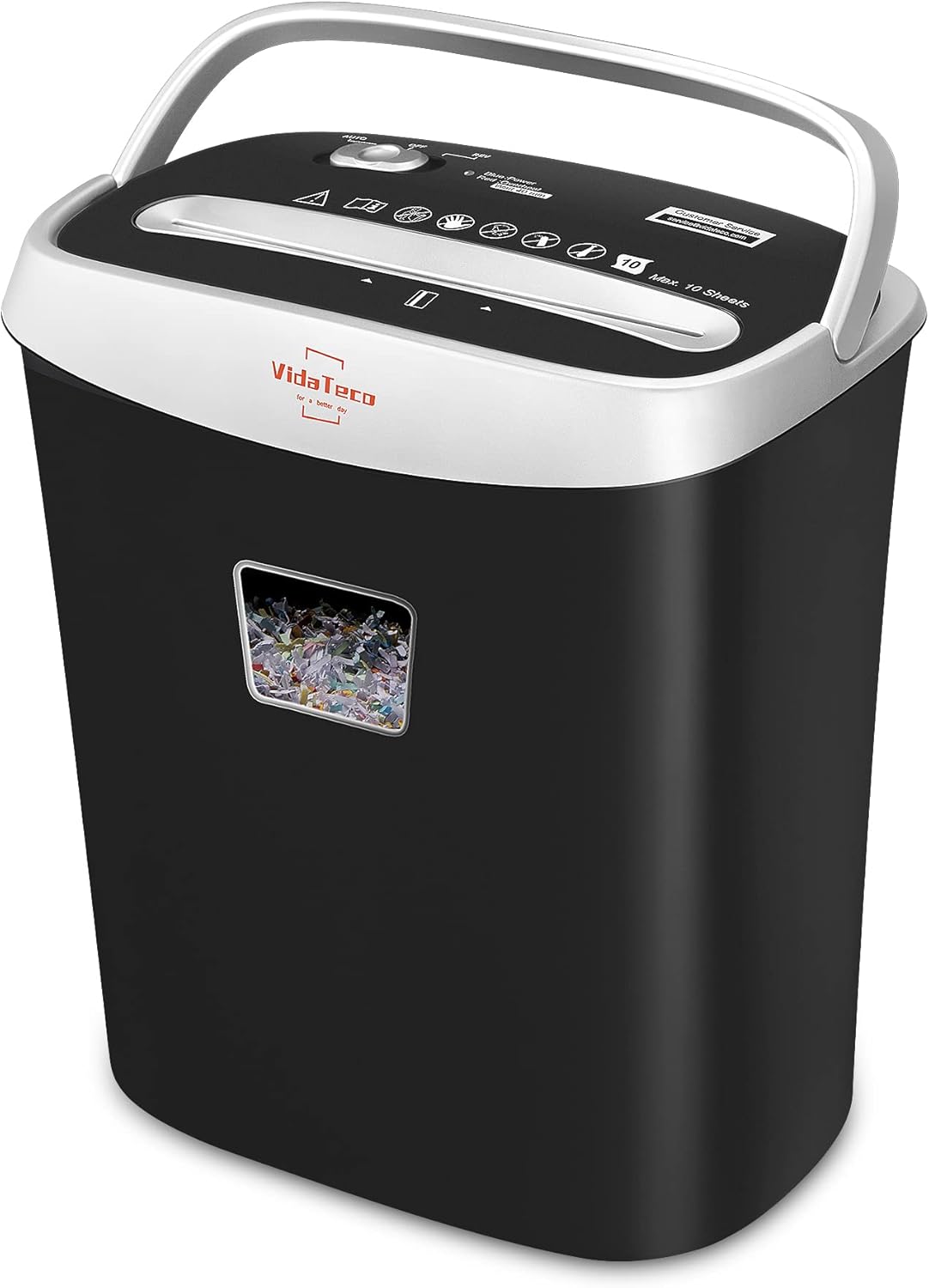 Paper Shredder for Home Office10-Sheet Cross-Cut Shredder with US Patented Cutter,Also Shreds Card/CD/Clip,Paper Shredding Machine for Home Use Heavy Duty with Jam Proof,3.9-Gallon Bin