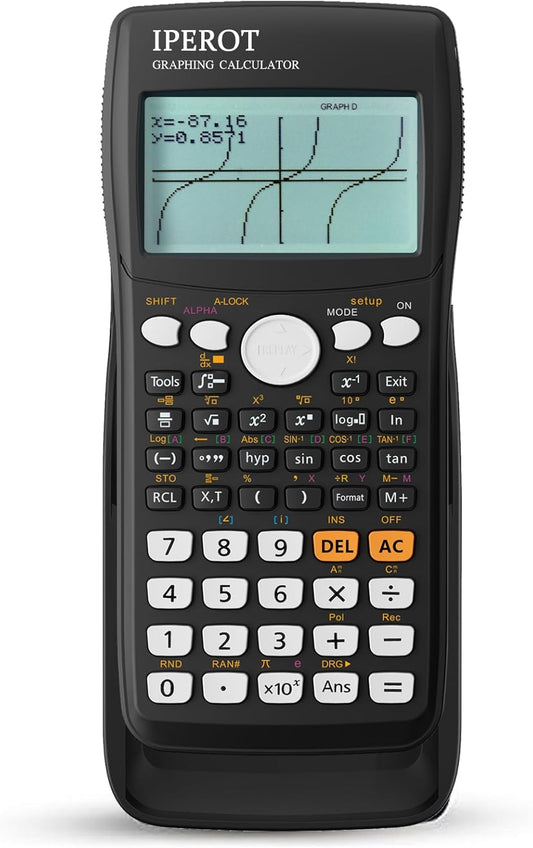 Scientific Calculators with Graphing Calculator, IPEROT Scientific Calculators 10 Modes/ 4 Graphing Functions, Desktop Math Calculator Ideal for School Supplies, Students, College, Teachers(Black)