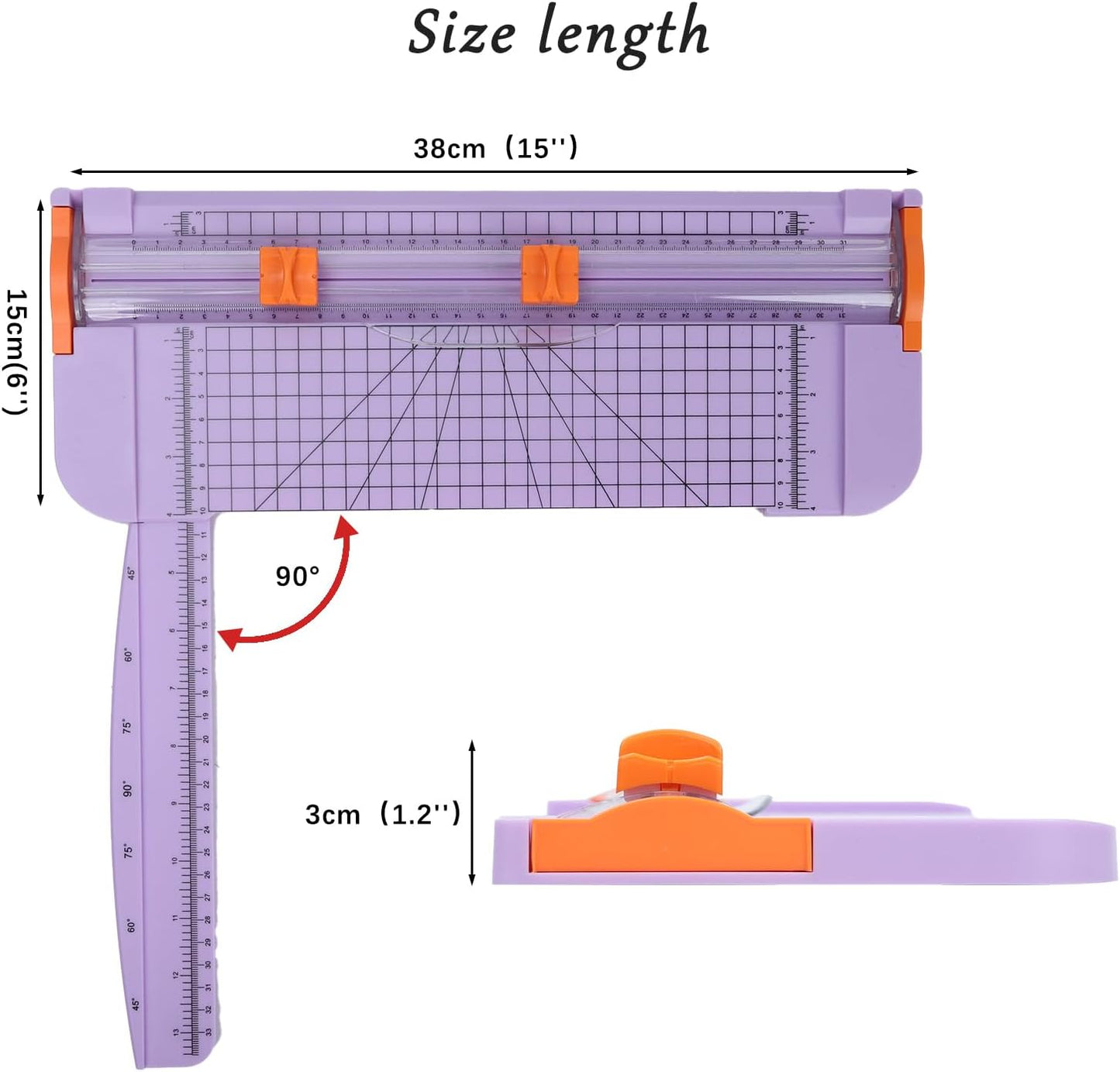 A4 Paper Cutter -12 Inch Paper Trimmer with 2pcs Replacement Blades with Safeguard Side Rulerfor Cut Gift Card,Coupon,Label, Cardstock,Photo
