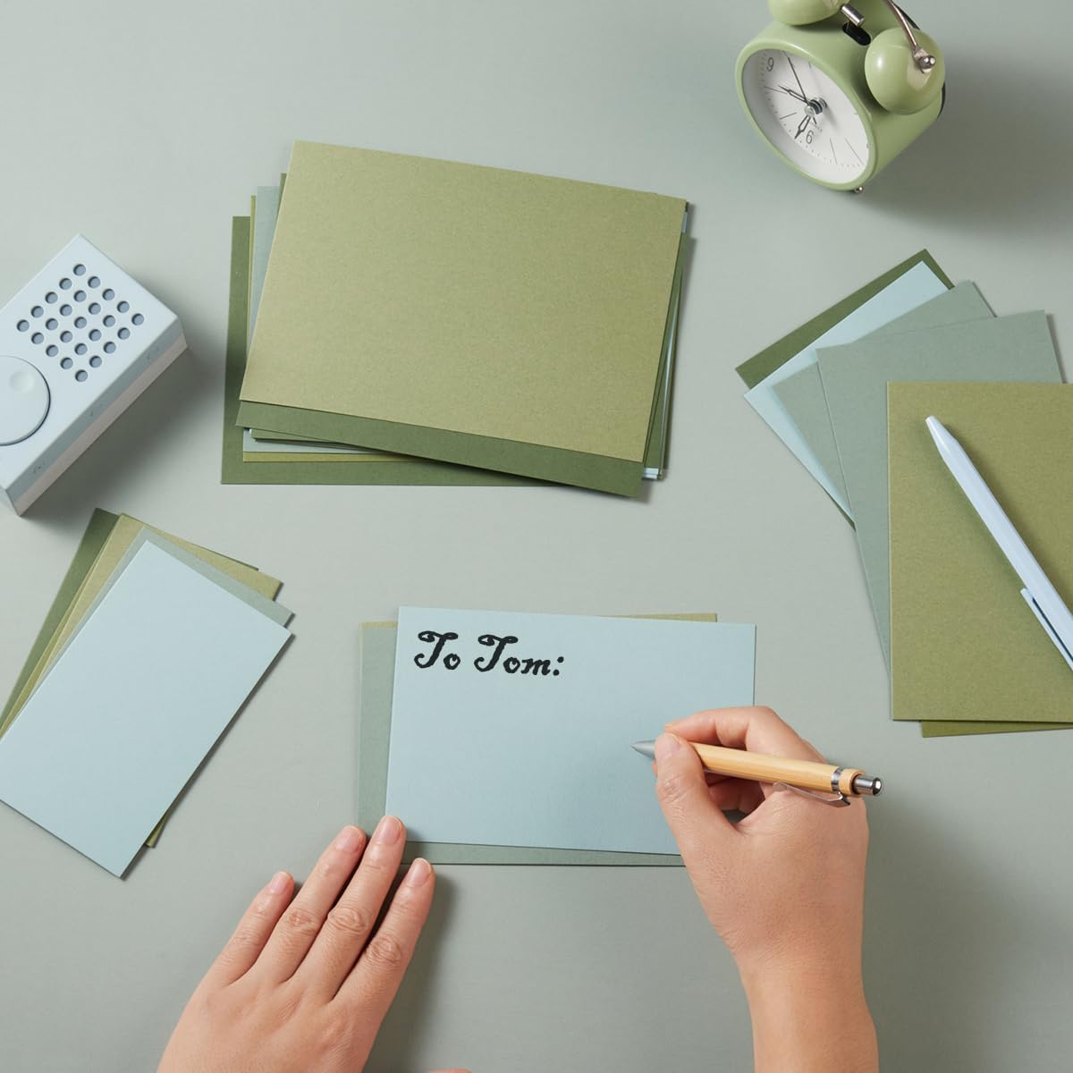 50 Sheets Colored Cardstock Paper 5 Colors, 250 GSM Heavy Card Stock for DIY Art Projects, Cards (Green, 5x7)