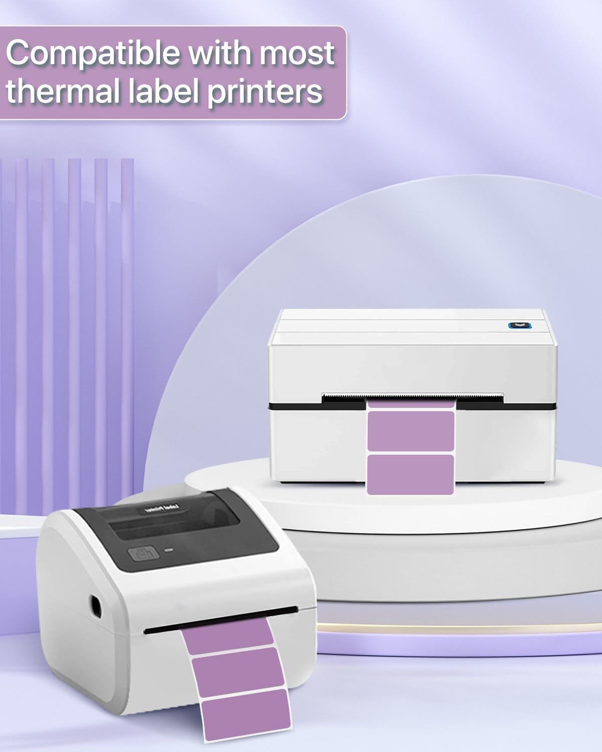 2×1 Inch Thermal Labels Sticker Self-Adhesive Label Paper Purple Direct Thermal Printer Stickers with Perforation Line 1000 Sheets/Roll
