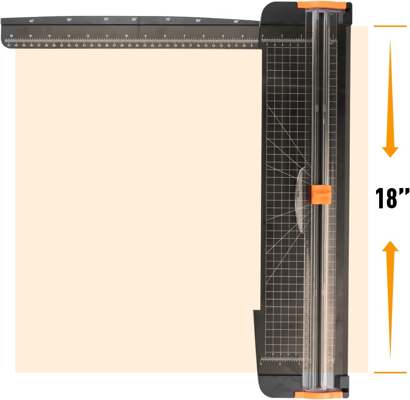 ZEQUAN Paper Cutter 18 inch, 18" Cut Length Large Paper Trimmer Slider for Craft Scrapbooking Cardstock, 3pcs Blade