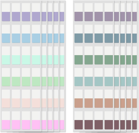 480 Pcs Sticky Index Tabs, Colored Book Sticky Tabs for Notebooks, Repositionable Page Tabs for Notebooks File Classification,12 Colors (0.5×1inch)