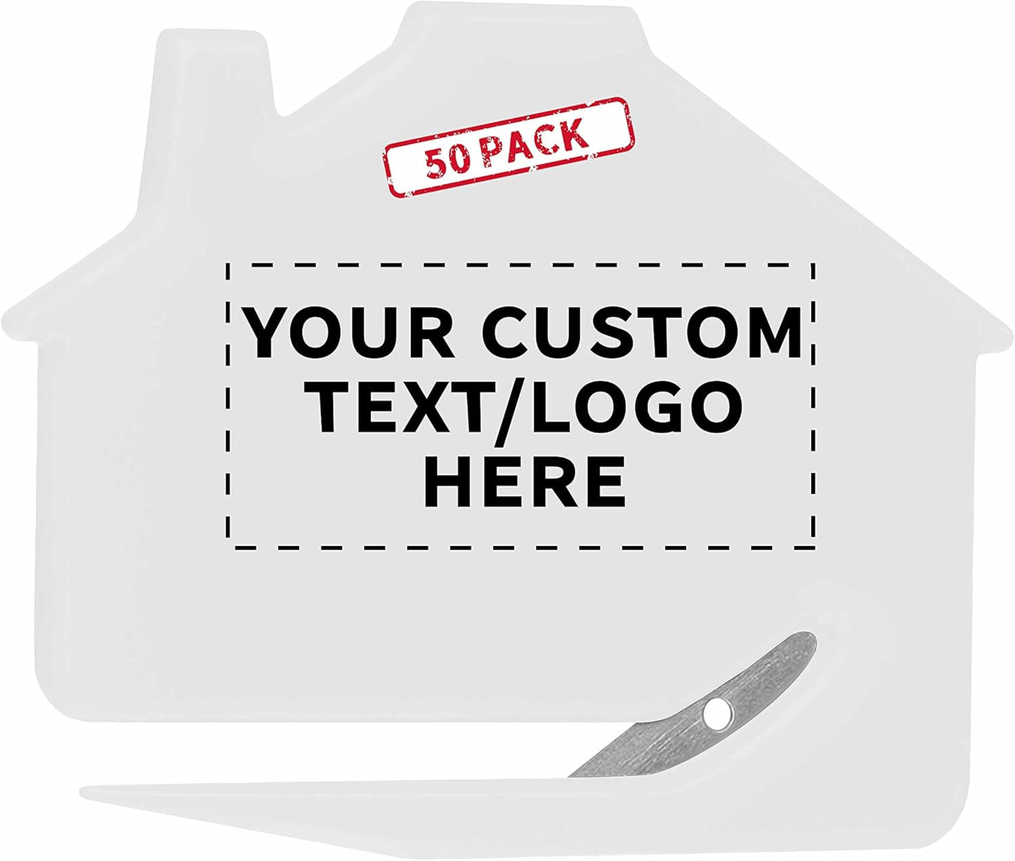 Custom House Letter Openers Set of 50, Personalized Bulk Pack - Perfect for Home or Office - White