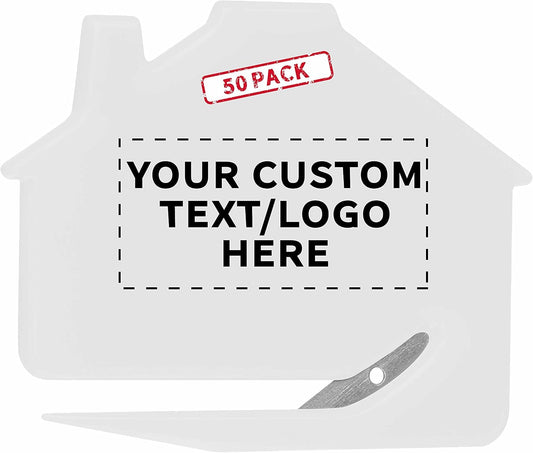 Custom House Letter Openers Set of 50, Personalized Bulk Pack - Perfect for Home or Office - White