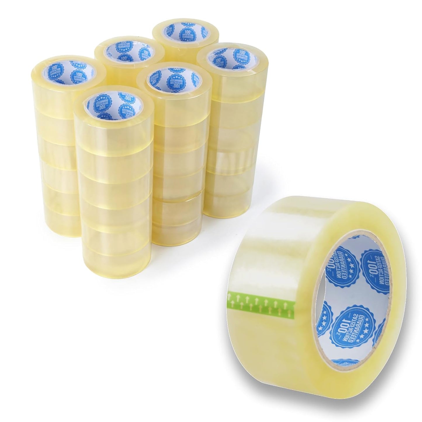 2.0 mils Heavy Duty Shipping Packing Tape, 2 Inch x 110 Yards (36 Rolls) Clear Packaging Tape for Moving, Sealing Boxes, Strong Adhesive, Bubble Wrap & Cardboard Box Sealing