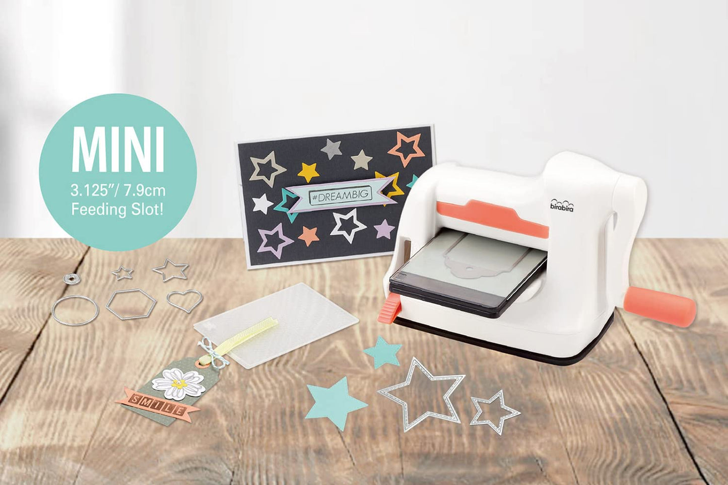 Bira Die Cutting & Embossing Machine, Mini Die Cut Machine, Metal Roller, 3 1/8" Feeding Slot for 3" Paper (Machine)