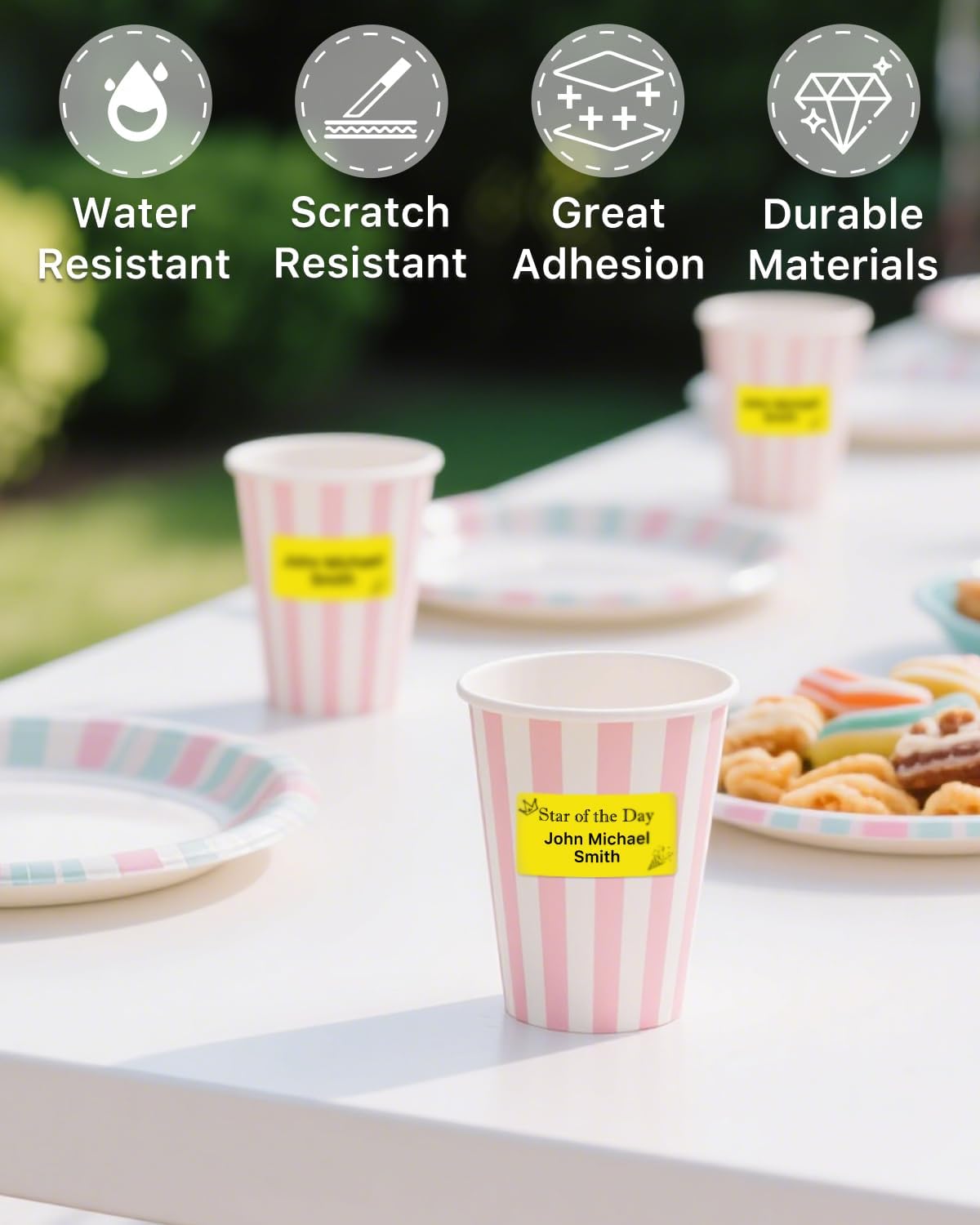 iEager 2.25x1.25 Inch Thermal Labels, Yellow Durable Thermal Printer Stickers, Self-Adhesive Rectangle Shipping Label Printer Sticker for Barcode, Name, Address, 1000 Labels/Roll