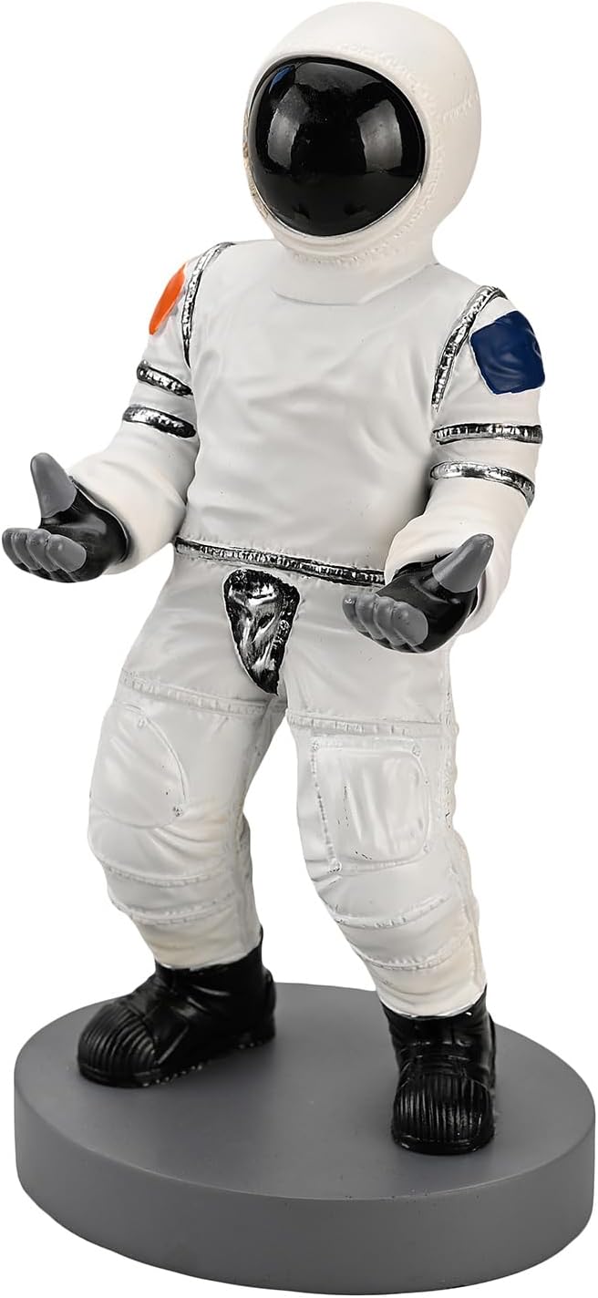 Astronaut Mobile Phone & Pen Holder, Device Stand, Desk Organizer Decorative Pencil Holder (White&Black)