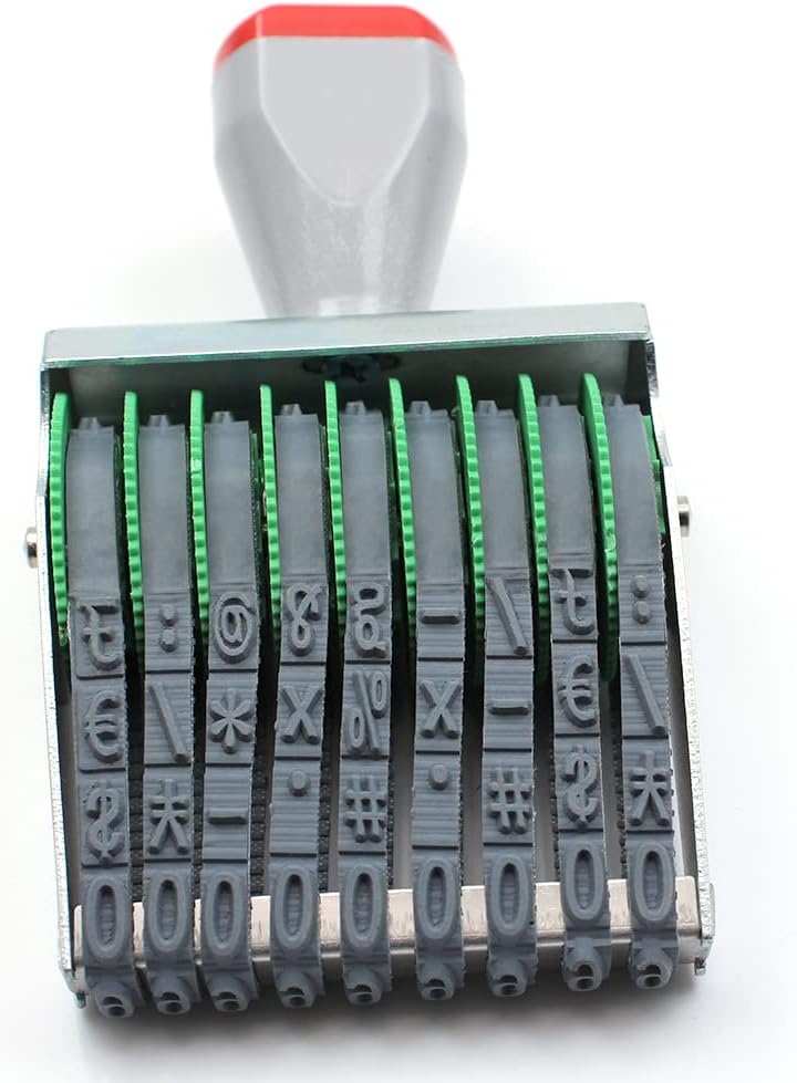 9 Digits Number Stamps Rolling Wheel Stamp Date Stamp Custom Rubber Stamp, Multi- Functional Creative Symbol Office Business Stamps Personalized Custom Office Stamps