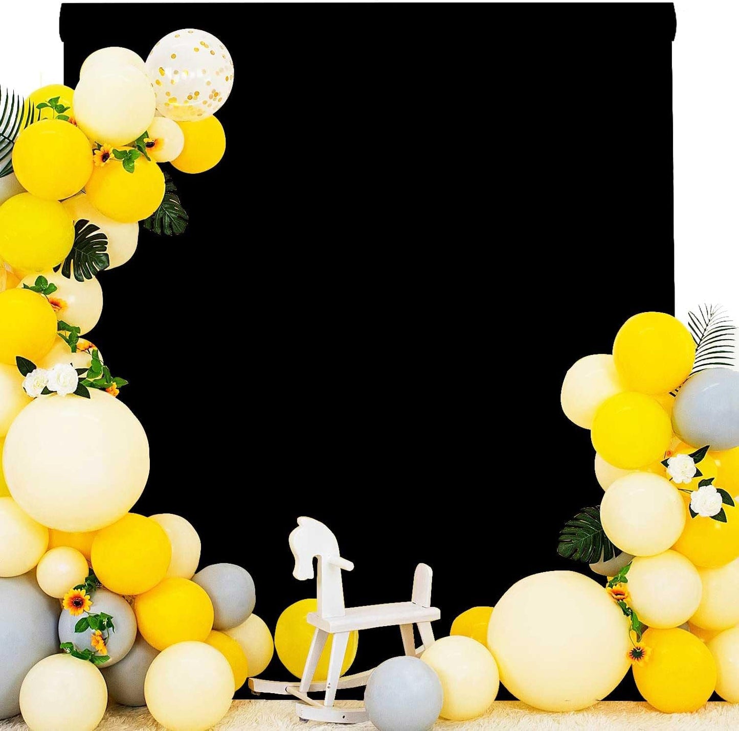 Black Photo Backdrop for Photoshoot Black Background for Photography Photo Backdrop Curtain for Party 8 x 10 FT