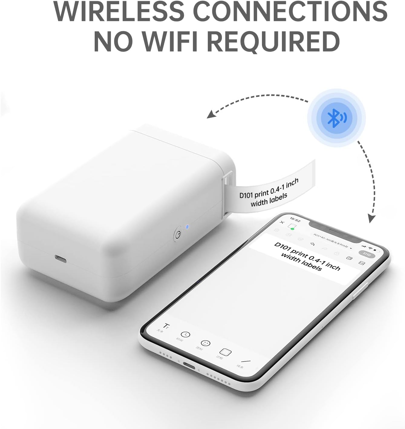 NIIMBOT Label Maker Machine D101 Label Printer Portable Wireless Connection Multiple Templates Available for Phone Easy to Use Office Home Organization USB Rechargeable