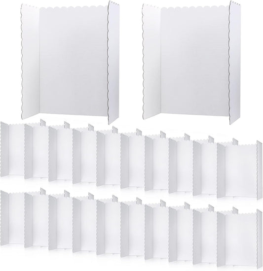 24 Pcs 24 x 36 Inch Trifold Poster Display Boards White for Science Fair Presentation Projects Photo Exhibition Display Tri fold Board Foldable Paperboard for School Supplies Bulk Business