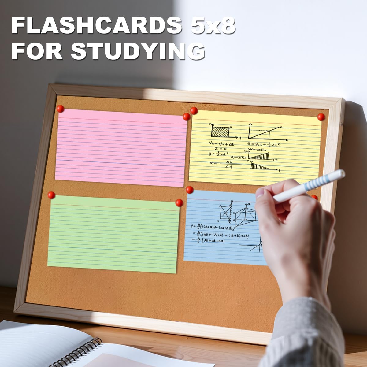 100 Count Colored Index Cards 5x8 Lined Colorful Notecards 4 Color Lined Flashcards for Studying 5 x 8 Index Cue Cards Ruled Notecards Multicolor Note Cards Flash Cards for Notes Office School Recipes