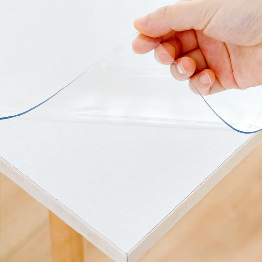 32 x 48 Inch Clear Table Cover Protector - 1.5mm Thick Plastic, Waterproof Vinyl Table Protector for Dining Room, Kitchen, Office